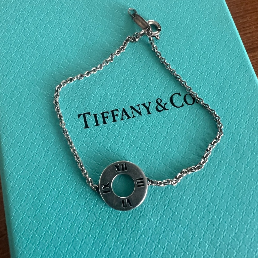 Tiffany & Co. Silver Atlas Pierced Circle Charm Bracelet
